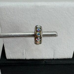 Spacer Charm Bead Aurora Borealis Silver 925 Italy